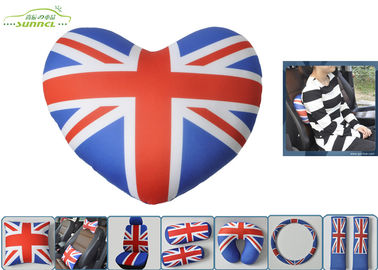 दिल के आकार के साथ ब्रिटेन ध्वज गर्दन सिर तकिए कार में आराम सहायक उपकरण