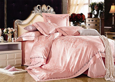 लाल सुरुचिपूर्ण साटन रेशम बिस्तर सेट करता है सुंदर बिस्तर लिनन Pillowcase फ्लैट शीट
