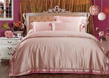 समकालीन Tencel बिस्तर लक्जरी बिस्तर लिनेन सिल्क रजाई गुलाबी Pillowcase