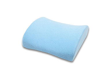 Auto Lumbar Support Memory Foam Back Cushion , Blue Crystal Velvet Fabric