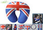 U Type UK Flag 30x30cm Soft Polyester car neck support pillow auto Travel Pillow